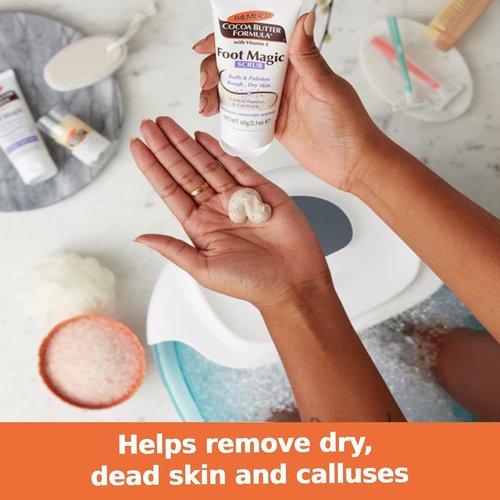 Palmer's Cocoa Butter Formula Foot Magic Exfoliating Scrub - Hydrate & Repair Dry, Cracked Feet | 2.1 Ounce