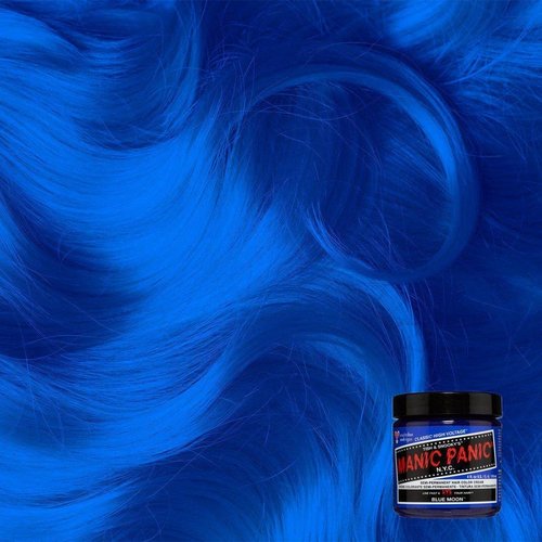 MANIC PANIC Classic Blue Moon Semi Permanent Hair Color - Neon Cool Blue Hair Dye for Women & Men That Lasts 4-6 Weeks - Vegan, Ammonia & Cruelty-Free - Create & Mix Custom Shades (4oz / 2pk)