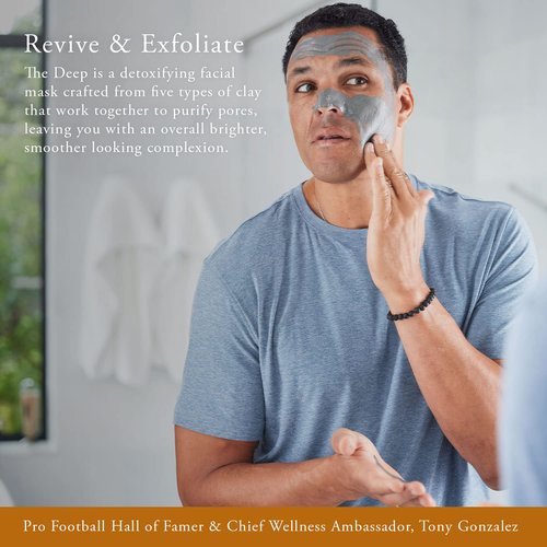 Caldera + Lab The Deep | Men's Organic Hydrating Clay Face Mask – Vegan, Natural & Antioxidant Skincare for All Skin Types