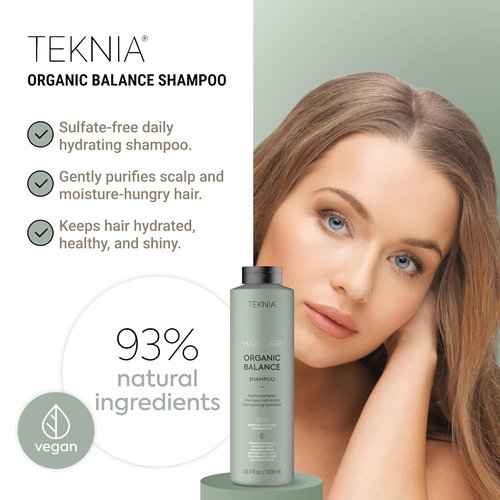 Lakmé Teknia Organic Balance Shampoo - Hydrating Formula for Scalp & Hair | 33.8 Fl Oz