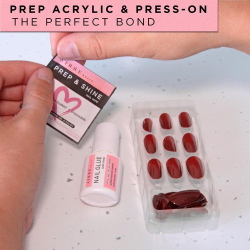 220 AIRRE NAILS Prep & Shine Alcohol Nail Wipes 3in1 Lint-Free Prep & Wipe Cleanser Pads for Gel Polish Sticky Residue & Tacky Layer Remover After UV/LED Curing, For Gel, Acrylic & False Nails & Tips