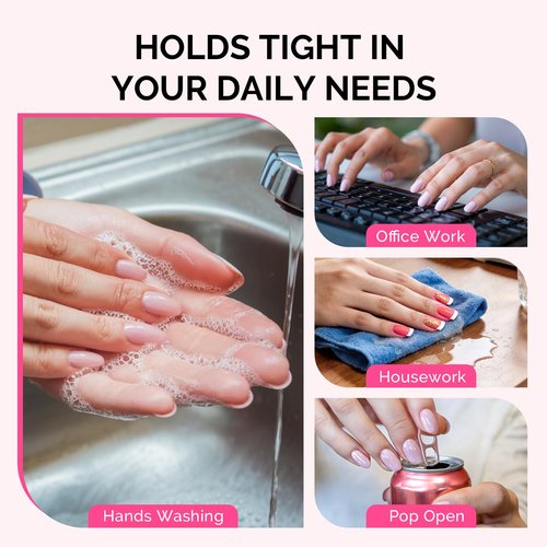 MelodySusie Super Strong Nail Glue, Semi Solid Nail Glue Press On Nails, Quick Drying, No UV Lamp Needed, Long Lasting, Nail Glues DIY Home Salon Manicure 15ml