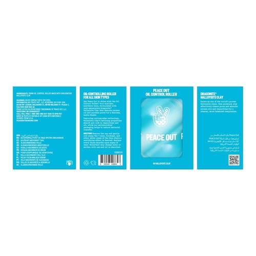 Peace Out Oil Control Roller - Instant Oil Remover with Halloysite Clay for Oily Skin - 1 Count