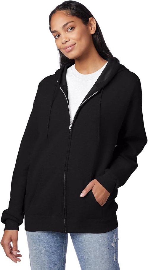 Hanes Men's Zip-Up Hoodie - EcoSmart Fleece Full-Zip Sweatshirt | Comfortable & Stylish