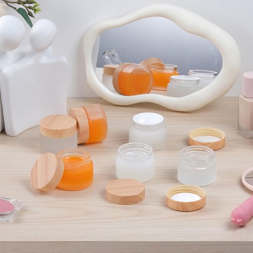 TkoYuHm 12-Pack White Matte Glass Bottles 1.67oz Cosmetic Containers for Skincare Travel-Friendly Refillable Leak-Proof Design