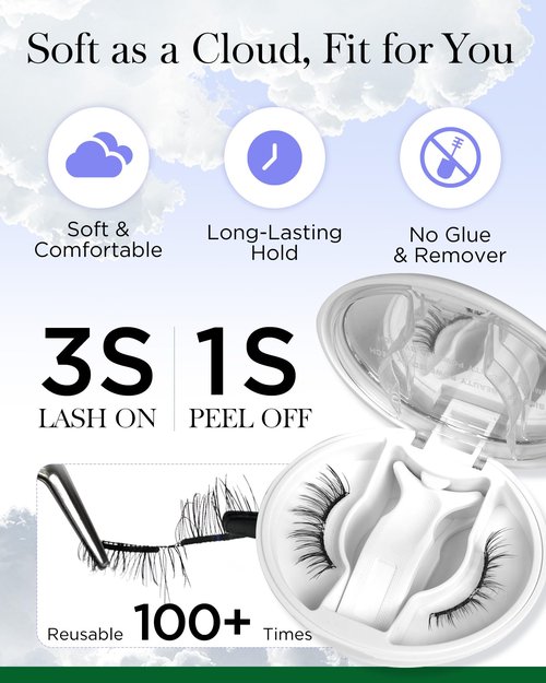 BEYELIAN Magnetic Eyelashes with Applicator, Upgrade Soft Magnetic Lashes Portable Magnetic Eyelashes Natural Look, Reusable, No Glue Needed Fales Eyelashes for Eye YT25 (All-In-One & Comfortable)