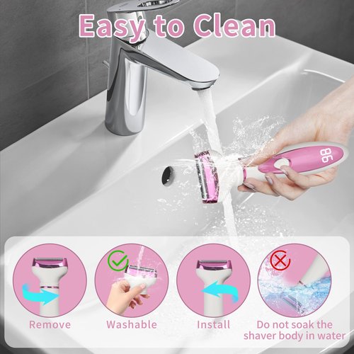 Beanify LED Display Electric Razor for Women Men,4 in 1 Rechargeable Wet & Dry Electric Shaver and Facial Hair Remover,2026 Painless Ladies Body Razors for Nose Face Body Leg Bikini Arm Hair