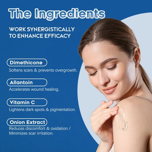 Advanced Silicone Scar Gel for Face & Body – Silicone Scar Cream for Old & New Scars, Reduces Appearance of Scars from Acne, Surgery, Burns, Injuries, C-Sections & More (1.76 Ounce)