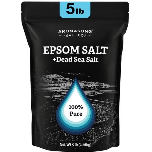 Aromasong Epsom Salt with Dead Sea Salt for Soaking - Bulk 5 Lb - 100% Pure Bath Salt, Foot & Muscle Soak