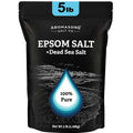 Aromasong Epsom Salt with Dead Sea Salt for Soaking - Bulk 5 Lb - 100% Pure Bath Salt, Foot & Muscle Soak