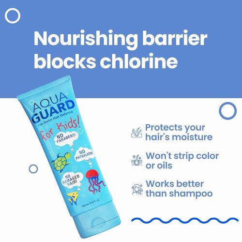 AQUA GUARD Pre-Swim Hair Defense for Kids - Chlorine Protection & Tangle Control | 8.45 oz