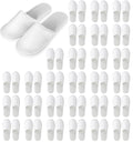 Nexboraque 30 Pairs 10.5 Inch Disposable Slipper for Guests, White Spa Slippers Bulk House Slippers Non Slip Closed Toe Travel Footwear for Hotel Guests Women Men, Medium