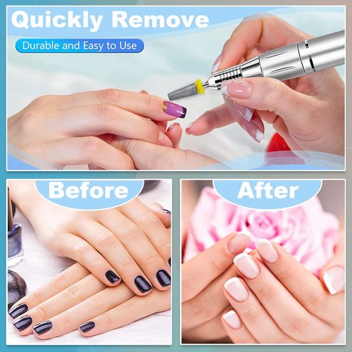 3Pcs Carbide 5 in 1 Nail Drill Bit Set- Two Way Rotate Use for Both Left and Right Handed- XF， F， M 3/32 Inches Brocas Para Drill Nails for Acrylic Nail Gel Fast Remove