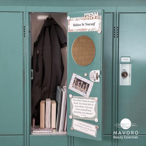 Mavoro 7" Magnetic Locker Mirror Round | Acrylic - Unbreakable | Sleek Frameless | Glassless Safety Kids Mirror | Suitable for School lockers, Refrigerators, Locker Accessories, Office cabinets