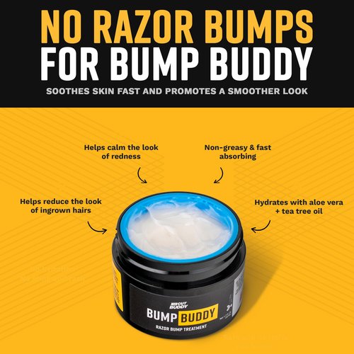 Bump Buddy After Shave Cream, Helps Reduce Razor Bumps & Discomfort Post-Shave for Head, Face, Neck, Underarms, Legs, Bikini Area, 50 ml