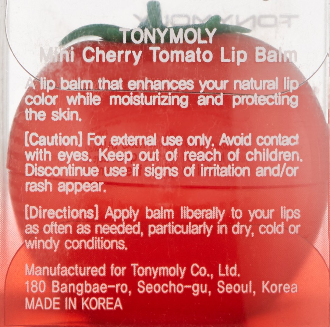 TONYMOLY Mini Cherry Tomato Lip Balm - Nourishing Hydration for Soft, Smooth Lips
