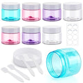 Decorniqu 8 Pack 2oz Travel Containers for Toiletries Plastic Cream Jars TSA Approved Refillable Travel Bottles for Toiletries Leak-proof Containers with Lid for Makeup Cosmetics