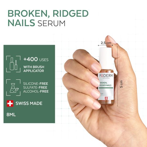 PODERM – 100% Natural Nail Repair - Revitalizes Damaged and Split Nails with Hydrating & Exfoliating Formula – Effective Nail care : Also Acts as a Nail Strengthener for Damaged Nails – Swiss Made