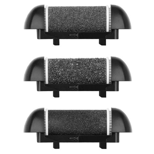 Electric Callus Remover Refill,Elmchee Perfect Refill 3 Different Replacement Rollers Rough Medium Fine Professional Feet Care Grinding Heads Pack of 3 (Black)