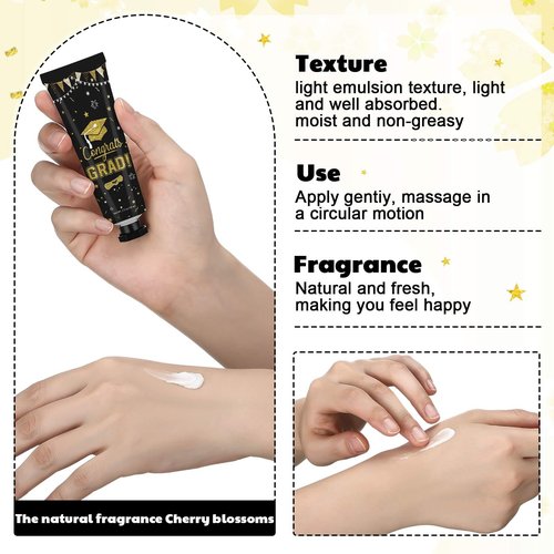 Loopeer 24 Pcs Class of 2026 Graduation Hand Cream Bulk Gifts Set Double-sided Design Graduation Hand Lotions Congrats Grad Party Favors for College and High School Graduates