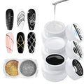 U-Shinein 3Pcs Spider Gel Set: Black & White & Transparent 3D Spider Gel Polish with Metallic Silver Gold Chrome Nail Powder for Nail Arts