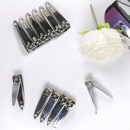 Ayearparty 120 Pieces Nail Clipper Set Flat Toenail Clippers Stainless Steel Fingernails Manicure Pedicure Sturdy Silver Small Trimmer Portable Bulk for Men Women Homeless Care Package Supplies