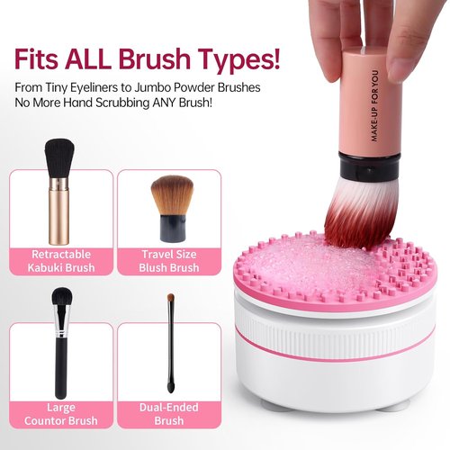 Norate Electric Makeup Brush Cleaner - Automatic Spinning Washer with 1.98 Fl.Oz Shampoo | Ideal Gift for Makeup Lovers