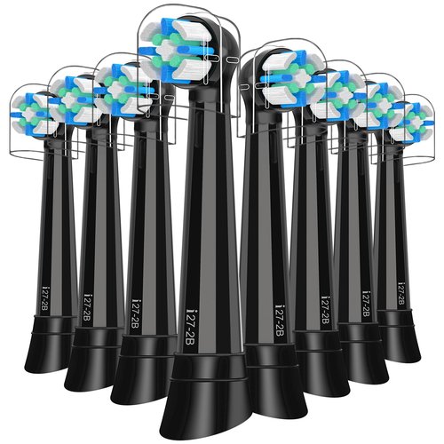 iO Replacement Heads Compatible with Oral b iO 2/3/4/5/6/7/8/9/10 Series Electric Toothbrush,Toothbrush Heads with Medium-Hard Bristles for Plaque Removal & Teeth Care,Black