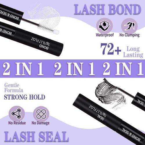 Lash Extension Kit 14-24mm Lash Clusters Kit 60D+80D+100D Thick Volume Eyelash Extension Kit D Curly DIY Individual Lashes 3 Style Lashes with Waterproof Lash Bond and Seal and Tweezers