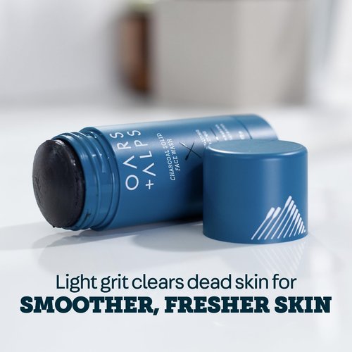 Oars + Alps Face Wash with Activated Charcoal, Exfoliating Facial Cleanser, Cleansing, Refreshing, TSA Friendly, 1.4 Oz, 2PK