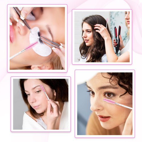 200 Pack Lash Spoolies Set, Adjustable Mascara Wands 100 PCS Eyelash Brushes and 100 PCS Empty Travel Container Tubes Lash Applicator Tool for Eyelash Extensions, Improve Mascara Volume and Length