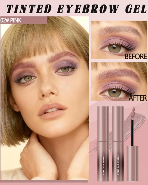 Regine Switzerland Pink Tinted Eyebrow Gel - Long Lasting Waterproof Tinting Kit | Smudgeproof & Transfer-Proof