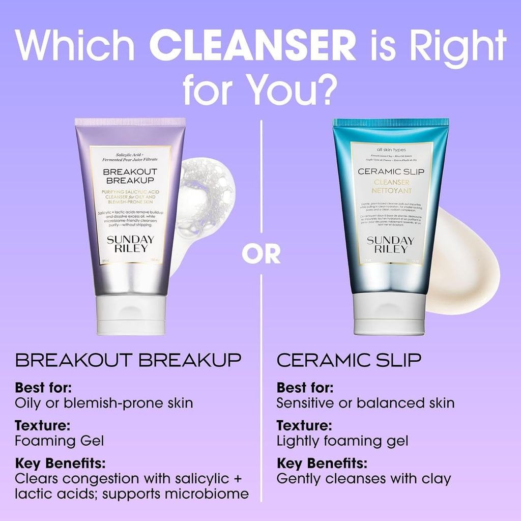 Sunday Riley Salicylic Acid Cleanser - Breakout Breakup Formula for Blemish-Prone Skin