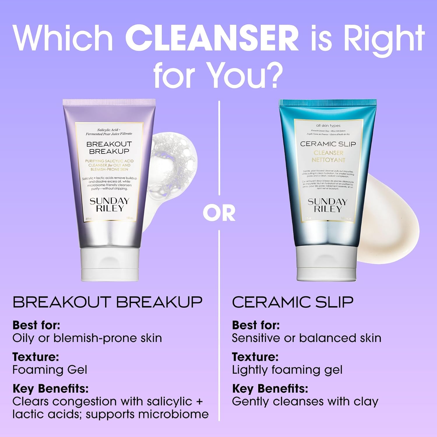 Sunday Riley Salicylic Acid Cleanser - Breakout Breakup Formula for Blemish-Prone Skin