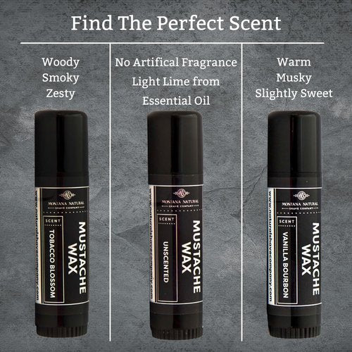 MNSC Vanilla Bourbon Mustache Wax - Medium Hold Balm - All-Natural Beeswax and Plant-Based Oils, Petroleum-Free, Hypoallergenic Ingredients, Handmade in USA