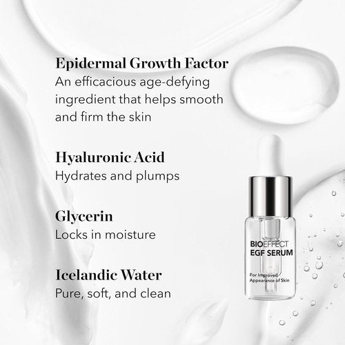 BIOEFFECT Age-Defying EGF Skincare Set - Travel Kit with Serum, Hydrating Cream, Toner & Cleanser