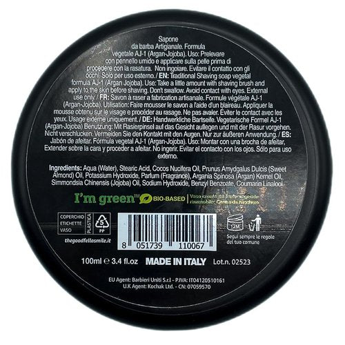 The Goodfellas’ Smile FURIAH (Leather & Wood) Italian Shaving Soap – Premium Tallow-Based Wet Shaving Soap for Razor Glide, Brush Lather & Bold Scented Grooming