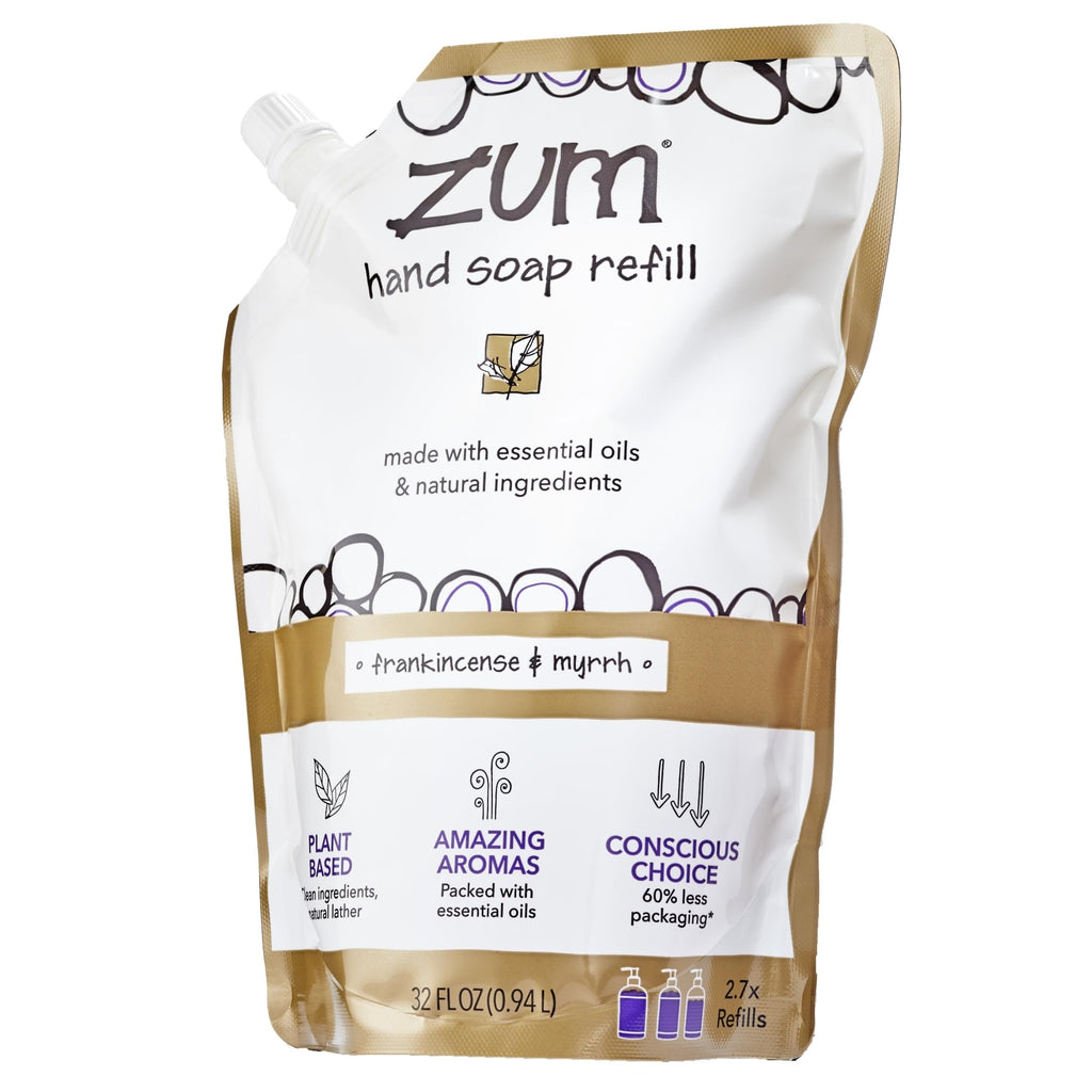 Zum Indigo Wild Hand Soap – Natural Liquid Soap – Frankincense & Myrrh Scent – Ideal for Bathroom & Kitchen – 32 oz