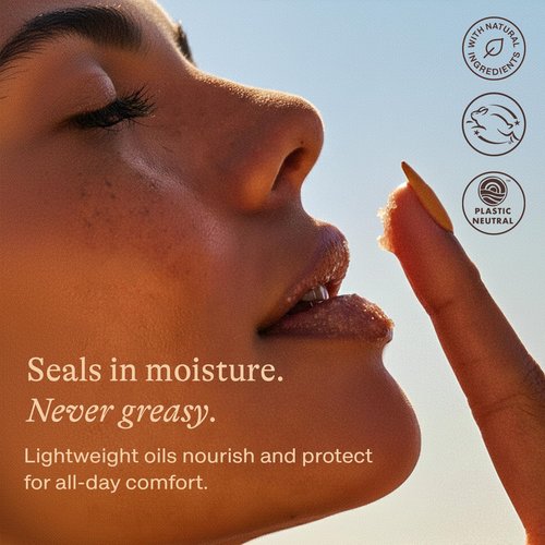 USDA Organic Lip Scrub Vanilla - USA Made with Natural Ingredients, Moisturizing Scrub Exfoliator for Dry Lips, Lip Sugar Scrubber Exfoliator for Smooth Lips, Small Beauty Gifts