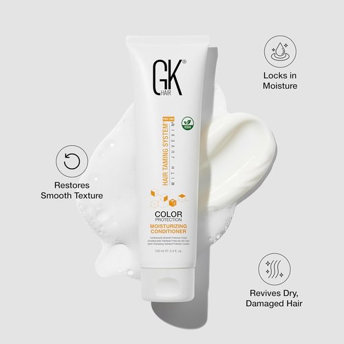 GK HAIR Travel Size Shampoo & Conditioner Set - Curly Hair Color Protection with Aloe Vera & Parki Butter | 3.4 Fl Oz