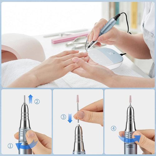 Madenia Professional Nail Drill Machine - 35,000 RPM Electric Efile Kit for Salon & Home Use | Compact Blue Design