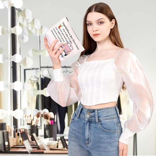 MEIKIUP New Driver Makeup Bag Passing Driving Test Gifts for Women Birthdays Gift for Daughter Driver Travel Bag (Passing Driving Test Bag 2)