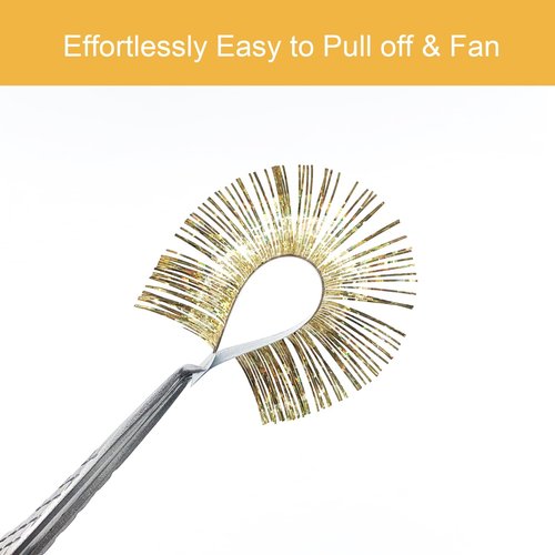 HAICHER Colored Lash Extensions CC Curl 9-18mm Mixed Lash Trays, Holographic Lash Tinsel for Eyelash Extension (Gold, Volume)