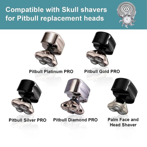 Shaver Replacement Blades compatible with Skull Shaver Pitbull Gold PRO Shaver Replacement Blade,Shaver Replacement Heads for Pitbull Platinum Pro Shaver