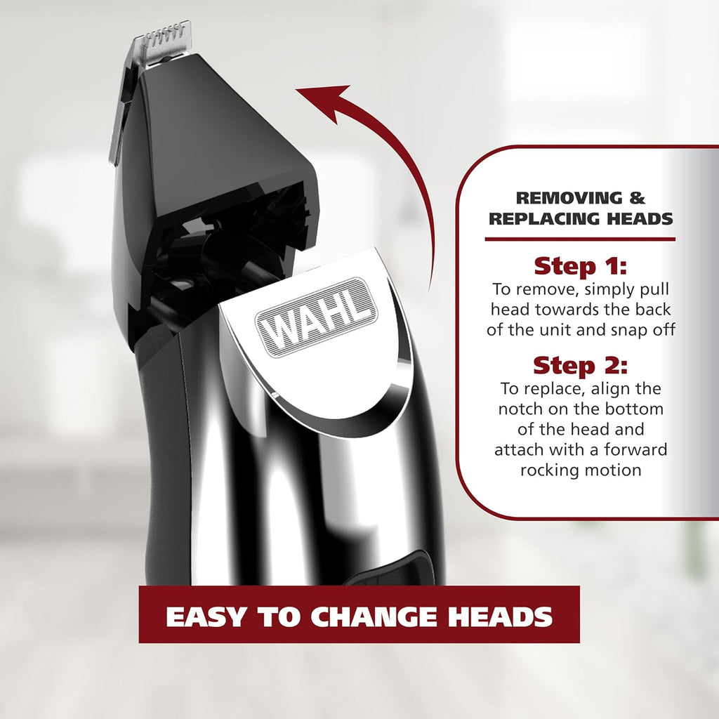 Wahl Groomsman Pro Beard Trimmer for Men - Rechargeable Cordless with 3 Attachments for Beard, Nose & Ear Hair - Model 5617