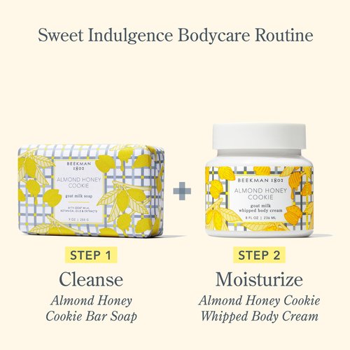 Beekman 1802 Whipped Body Cream – Moisturizes & Softens Skin with Goat Milk, Mango Seed Butter & Vitamin E – 8 oz – Almond Honey Cookie