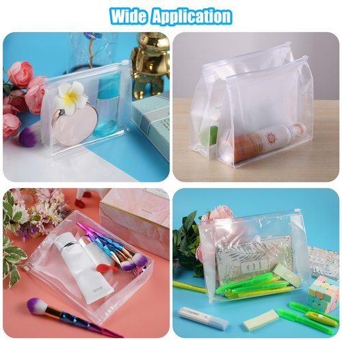 GAWBYET 50 PCS Mini Clear Makeup Bag,Small Clear Zipper Pouch Travel Bag for Toiletries Plastic Cosmetic Organizer Waterproof，for Swimsuit Bikini Travel Vacation(7.9 x 5.9 x 2 Inch)
