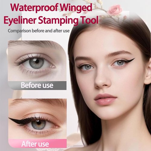Skiennix Foldable Eyeliner Stamp - Quick Dry Smudge-Proof Gel Liner for Effortless Makeup (Brown)