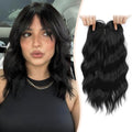 Hair Topper,Wavy Hair Toppers for Women 14inch Natural Looking Hairpiece with Wispy Bangs, Volume Booster Wiglet for Full Coverage, Quick Styling for Party/Date Night/Social/Content Creators