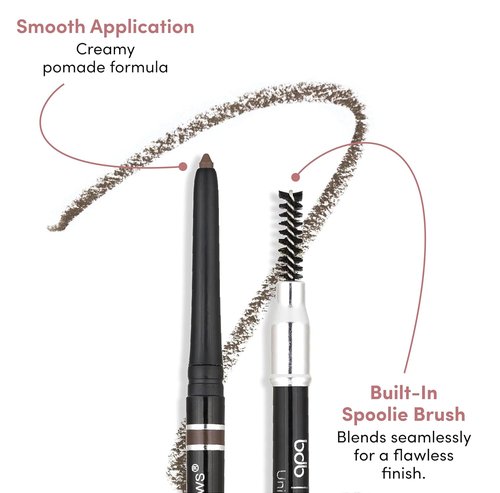 Billion Dollar Brows Universal Eyebrow Pencil - Dual-Ended Precision Tip & Spoolie, Waterproof, Vegan
